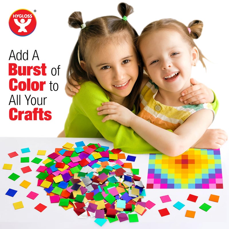 Hygloss 2,000 Pcs Small Cardstock Squares - 1 Inch Papers Squares - Great for Mosaic Crafts, Arts & Crafts, DIY Projects, Classroom Activities & Much More â€“ Double-Sided, Bright Assorted Colors - Image 3